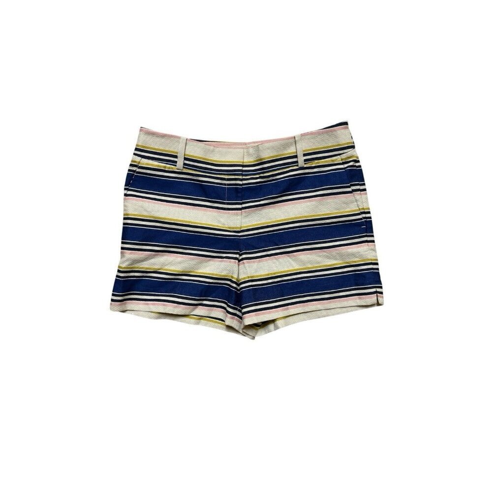 LOFT Riviera Striped Shorts Size 6 Cotton 4 Inseam Summer NWOT